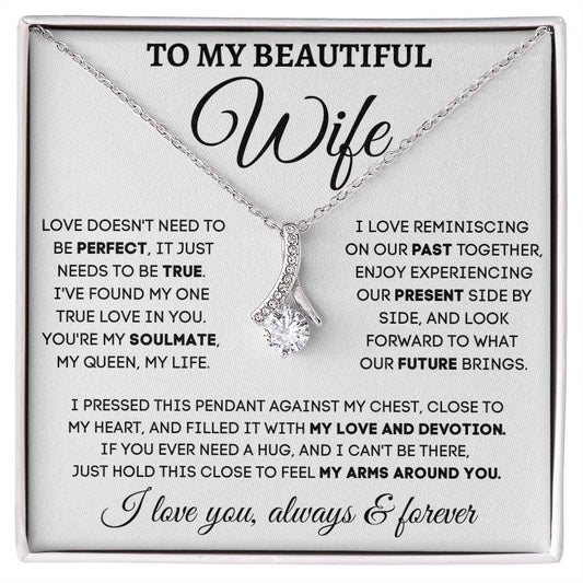 Ribbon Wife Necklace with heartfelt message card