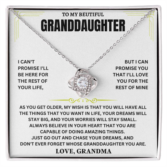 Granddaughter Necklace with heartfelt message card