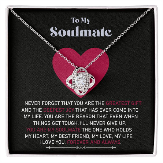 To My Soulmate Necklace with heartfelt message card