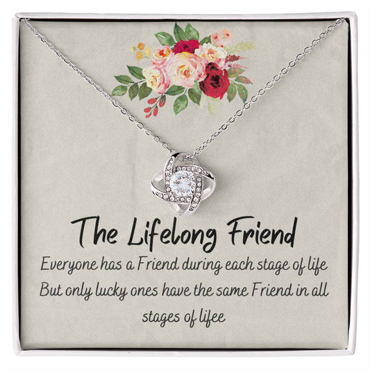 Lifelong Friend Necklace with heartfelt message card
