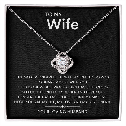 To My Wife Necklace with heartfelt message card
