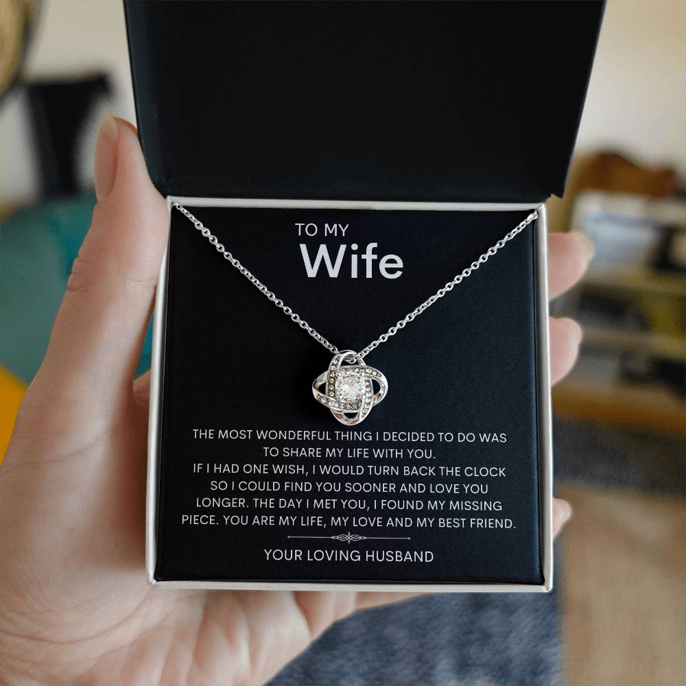 To My Wife Necklace with heartfelt message card