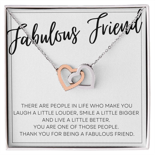 Fabulous Friend Heart Necklace with heartfelt message card